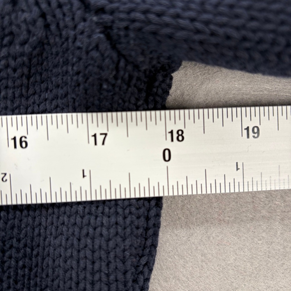 J.Crew Knit Hoodie Sweater Womens M Navy Blue Button Placket 62250 - Picture 6 of 9